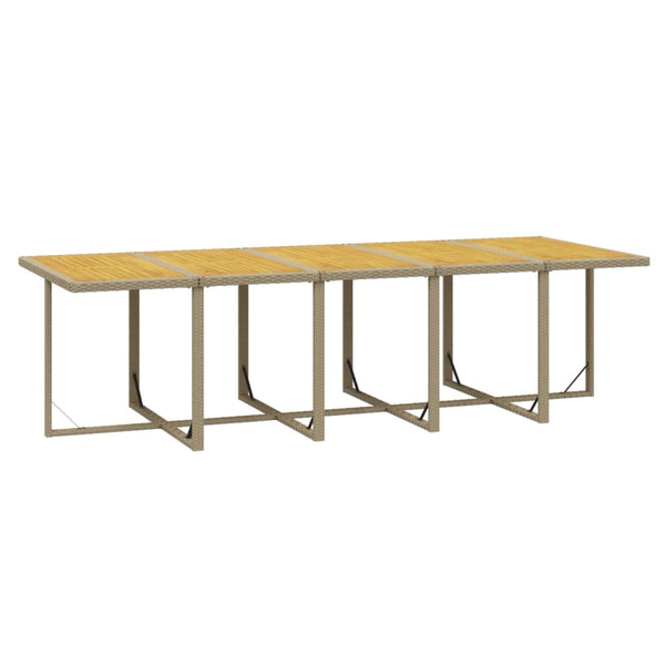 15-tlg. Garten-Essgruppe mit Kissen Poly Rattan Beige