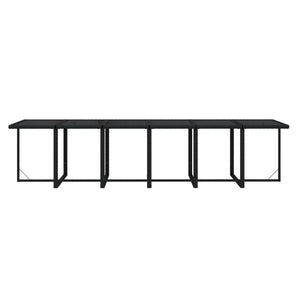 17-tlg. Garten-Essgruppe mit Kissen Poly Rattan Schwarz
