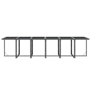 17-tlg. Garten-Essgruppe mit Kissen Poly Rattan Grau