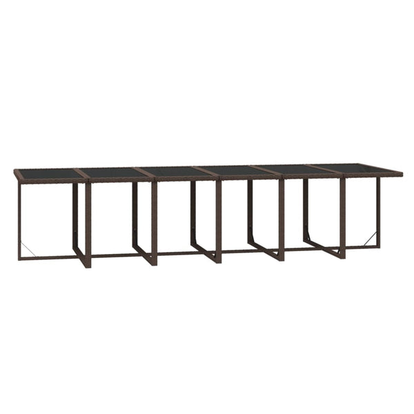 13-tlg. Garten-Essgruppe mit Kissen Poly Rattan Braun
