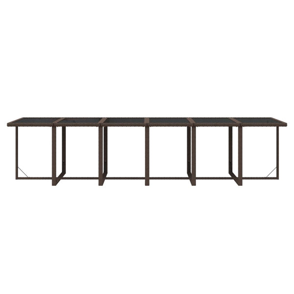 13-tlg. Garten-Essgruppe mit Kissen Poly Rattan Braun