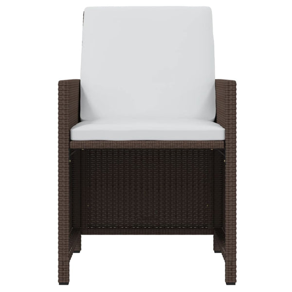 17-tlg. Garten-Essgruppe mit Kissen Poly Rattan Braun