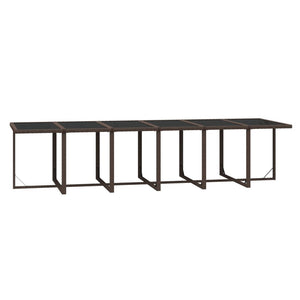 17-tlg. Garten-Essgruppe mit Kissen Poly Rattan Braun