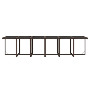 17-tlg. Garten-Essgruppe mit Kissen Poly Rattan Braun