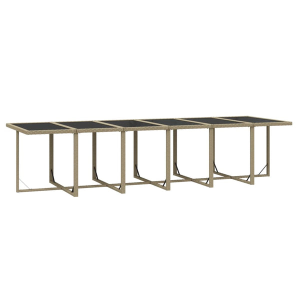 13-tlg. Garten-Essgruppe mit Kissen Poly Rattan Beige