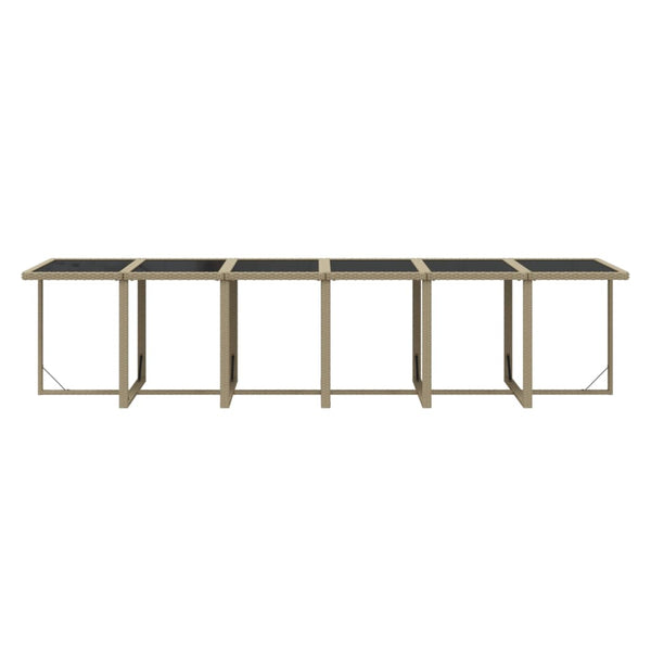 13-tlg. Garten-Essgruppe mit Kissen Poly Rattan Beige
