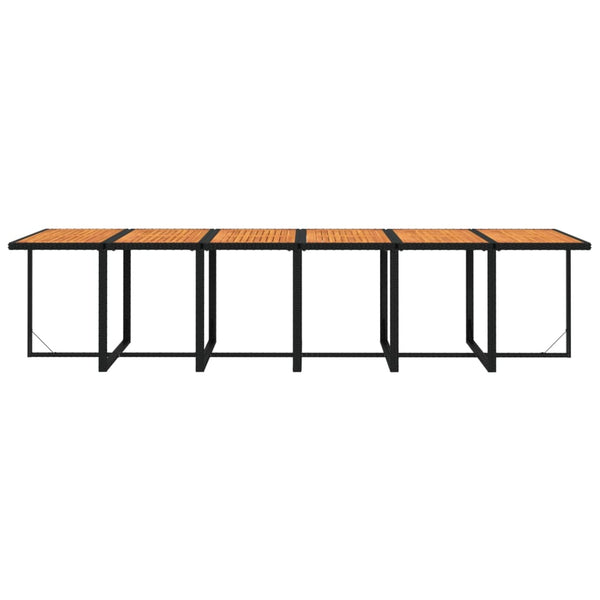 13-tlg. Garten-Essgruppe mit Kissen Poly Rattan Schwarz