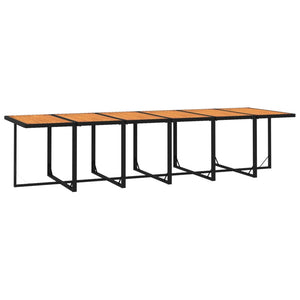 17-tlg. Garten-Essgruppe mit Kissen Poly Rattan Schwarz