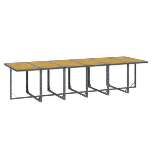 17-tlg. Garten-Essgruppe mit Kissen Poly Rattan Grau