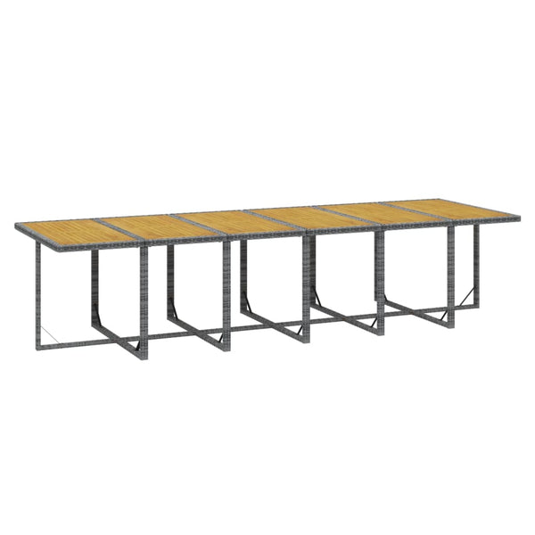 17-tlg. Garten-Essgruppe mit Kissen Poly Rattan Grau