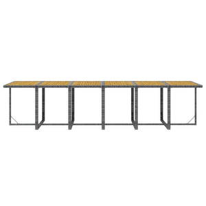 17-tlg. Garten-Essgruppe mit Kissen Poly Rattan Grau