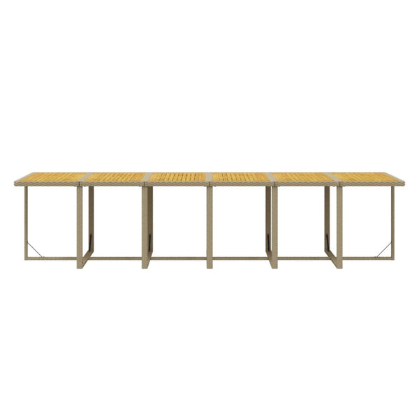 13-tlg. Garten-Essgruppe mit Kissen Poly Rattan Beige