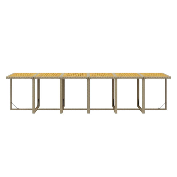 17-tlg. Garten-Essgruppe mit Kissen Poly Rattan Beige