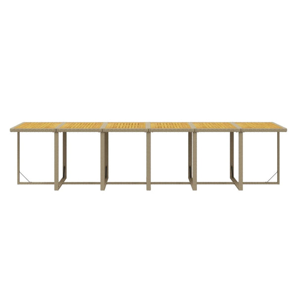 17-tlg. Garten-Essgruppe mit Kissen Poly Rattan Beige