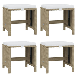 17-tlg. Garten-Essgruppe mit Kissen Poly Rattan Beige