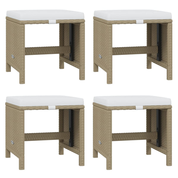 17-tlg. Garten-Essgruppe mit Kissen Poly Rattan Beige
