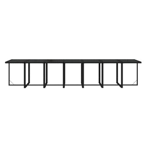 15-tlg. Garten-Essgruppe mit Kissen Poly Rattan Schwarz