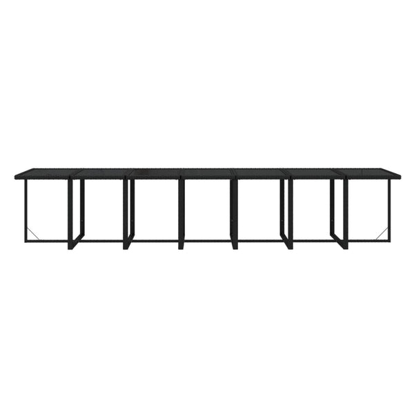 15-tlg. Garten-Essgruppe mit Kissen Poly Rattan Schwarz