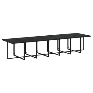 19-tlg. Garten-Essgruppe mit Kissen Poly Rattan Schwarz