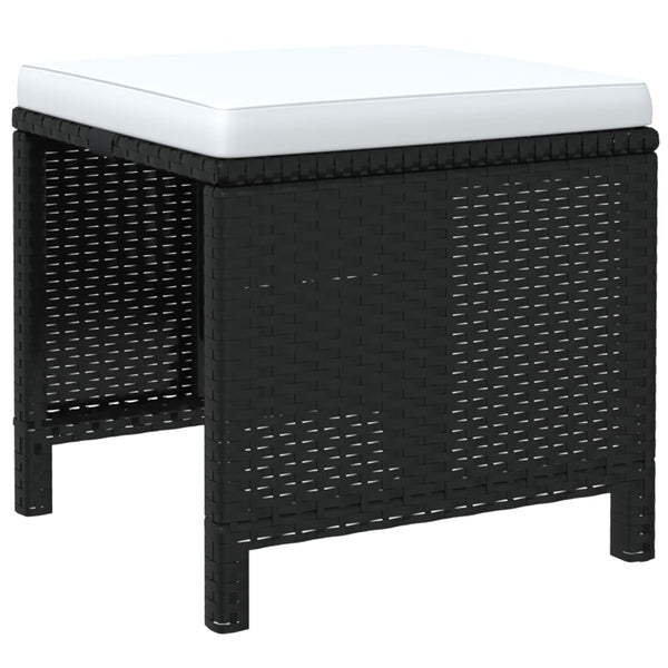 19-tlg. Garten-Essgruppe mit Kissen Poly Rattan Schwarz