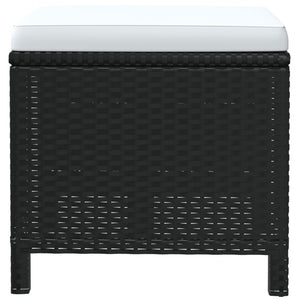 19-tlg. Garten-Essgruppe mit Kissen Poly Rattan Schwarz