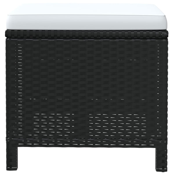 19-tlg. Garten-Essgruppe mit Kissen Poly Rattan Schwarz