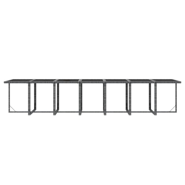 15-tlg. Garten-Essgruppe mit Kissen Poly Rattan Grau