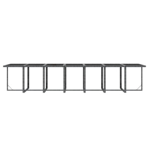 19-tlg. Garten-Essgruppe mit Kissen Poly Rattan Grau