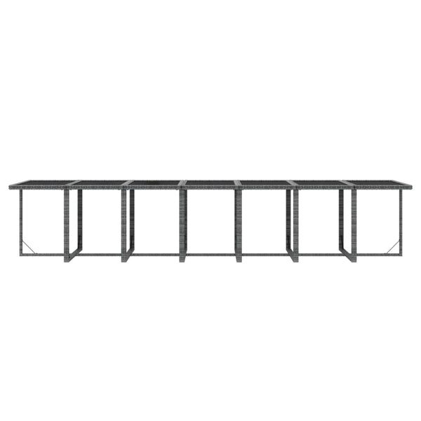19-tlg. Garten-Essgruppe mit Kissen Poly Rattan Grau
