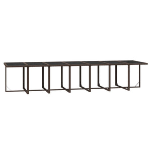 15-tlg. Garten-Essgruppe mit Kissen Poly Rattan Braun