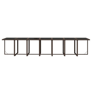 15-tlg. Garten-Essgruppe mit Kissen Poly Rattan Braun