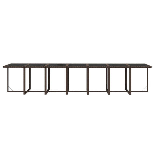 15-tlg. Garten-Essgruppe mit Kissen Poly Rattan Braun