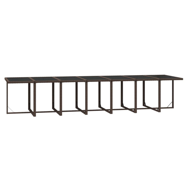 19-tlg. Garten-Essgruppe mit Kissen Poly Rattan Braun