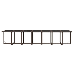 19-tlg. Garten-Essgruppe mit Kissen Poly Rattan Braun