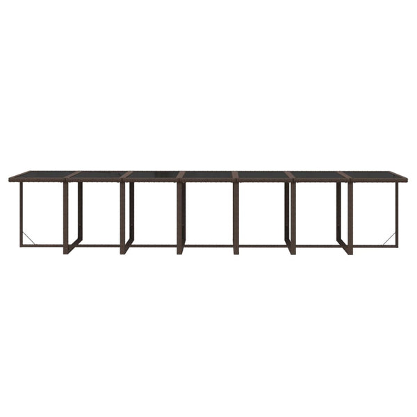 19-tlg. Garten-Essgruppe mit Kissen Poly Rattan Braun