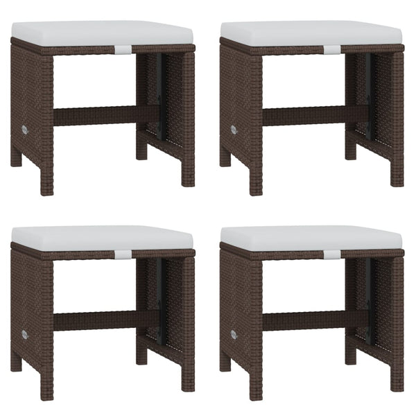 19-tlg. Garten-Essgruppe mit Kissen Poly Rattan Braun