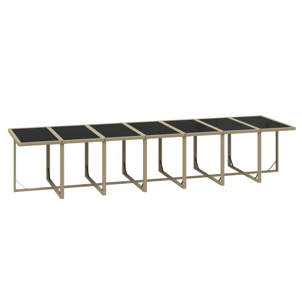 15-tlg. Garten-Essgruppe mit Kissen Poly Rattan Beige