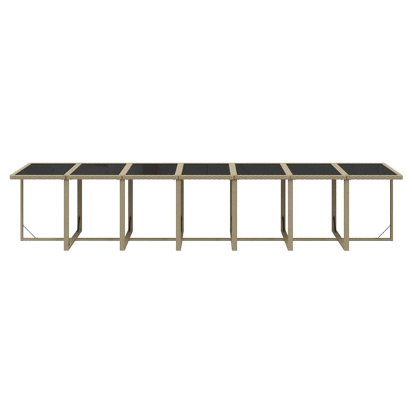 15-tlg. Garten-Essgruppe mit Kissen Poly Rattan Beige