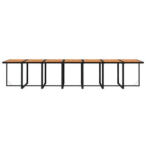 15-tlg. Garten-Essgruppe mit Kissen Schwarz Poly Rattan