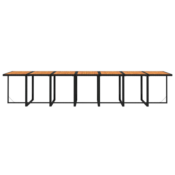 15-tlg. Garten-Essgruppe mit Kissen Schwarz Poly Rattan