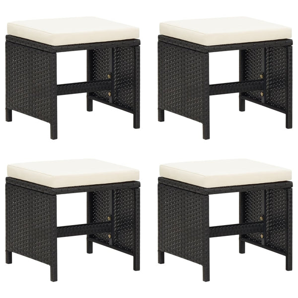 19-tlg. Garten-Essgruppe mit Kissen Schwarz Poly Rattan