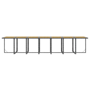 15-tlg. Garten-Essgruppe mit Kissen Grau Poly Rattan
