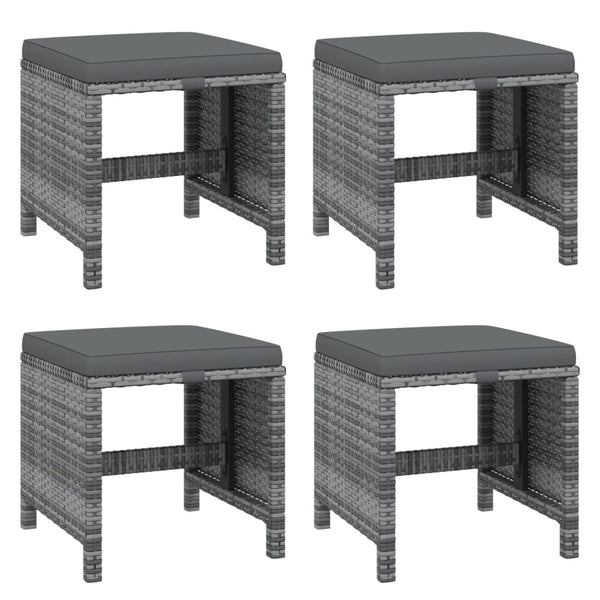 19-tlg. Garten-Essgruppe mit Kissen Grau Poly Rattan