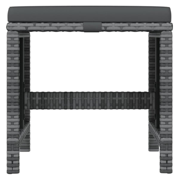 19-tlg. Garten-Essgruppe mit Kissen Grau Poly Rattan