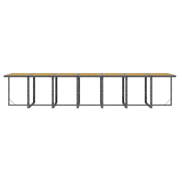 19-tlg. Garten-Essgruppe mit Kissen Grau Poly Rattan