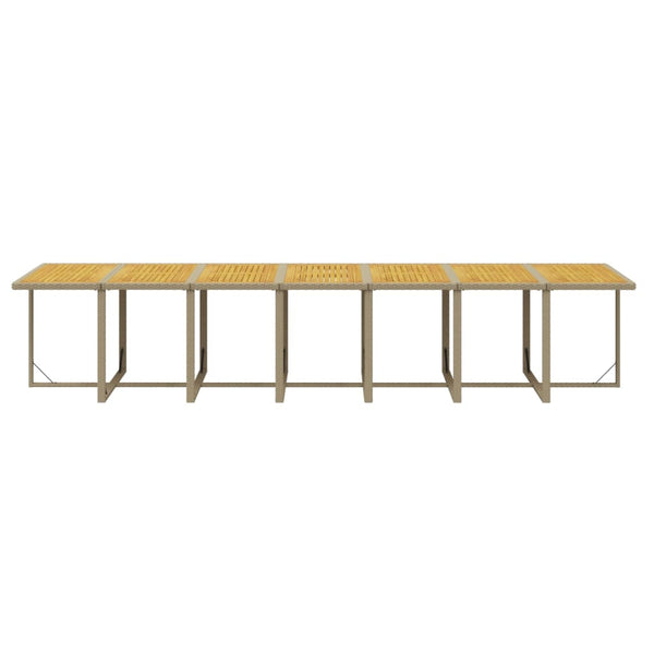 19-tlg. Garten-Essgruppe mit Kissen Poly Rattan Beige