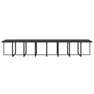 17-tlg. Garten-Essgruppe mit Kissen Schwarz Poly Rattan