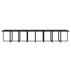 17-tlg. Garten-Essgruppe mit Kissen Schwarz Poly Rattan