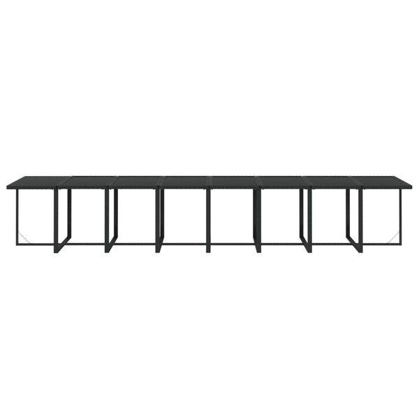 21-tlg. Garten-Essgruppe mit Kissen Schwarz Poly Rattan