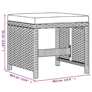 21-tlg. Garten-Essgruppe mit Kissen Schwarz Poly Rattan